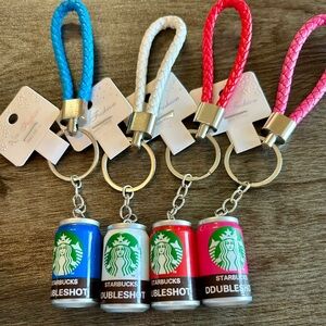 Starbucks Doubleshot Can Keychains with Braided Straps